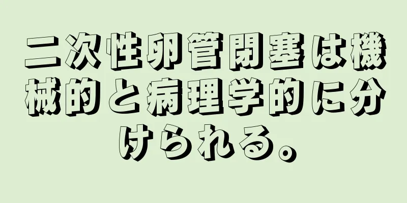 二次性卵管閉塞は機械的と病理学的に分けられる。
