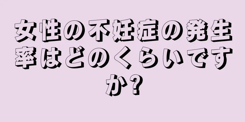女性の不妊症の発生率はどのくらいですか?