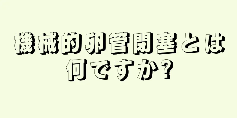 機械的卵管閉塞とは何ですか?