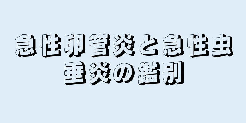 急性卵管炎と急性虫垂炎の鑑別