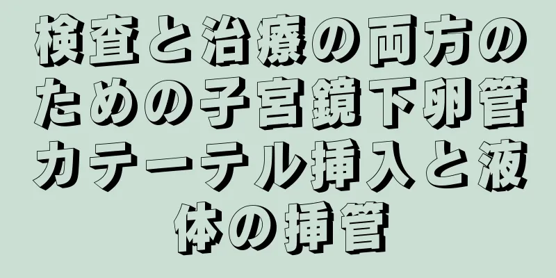 検査と治療の両方のための子宮鏡下卵管カテーテル挿入と液体の挿管