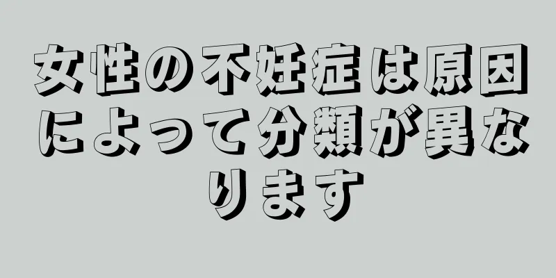 女性の不妊症は原因によって分類が異なります