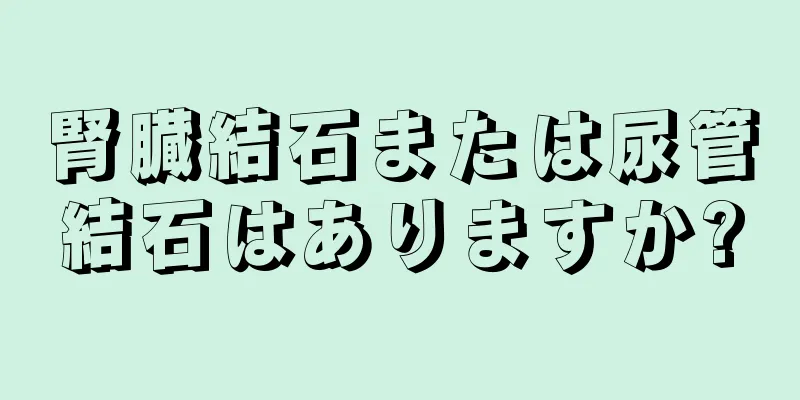 腎臓結石または尿管結石はありますか?