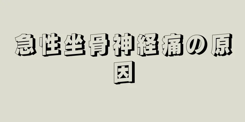 急性坐骨神経痛の原因