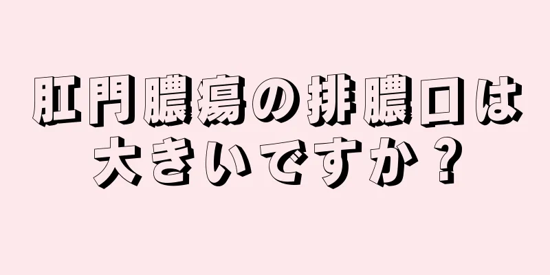 肛門膿瘍の排膿口は大きいですか？