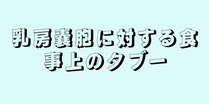 乳房嚢胞に対する食事上のタブー