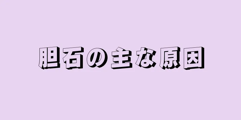 胆石の主な原因
