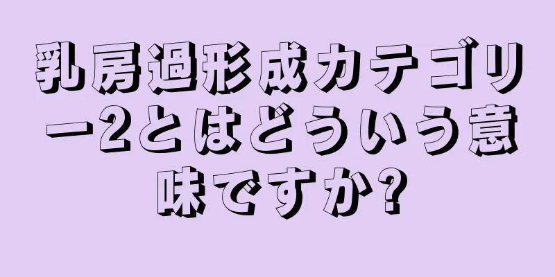 乳房過形成カテゴリー2とはどういう意味ですか?
