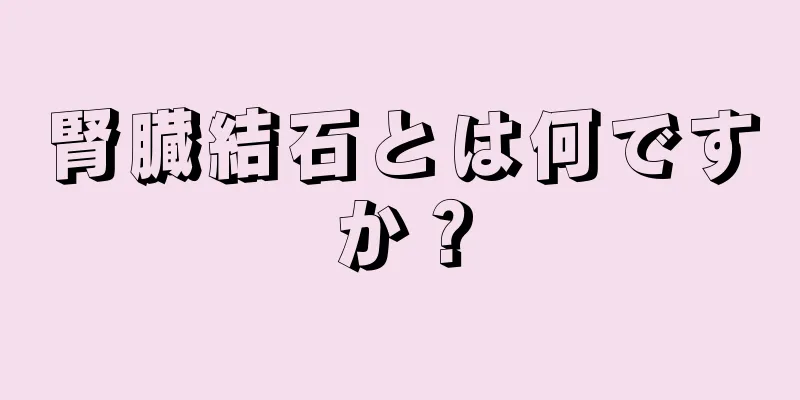 腎臓結石とは何ですか？