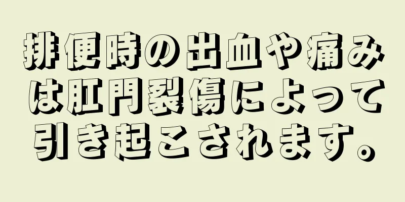排便時の出血や痛みは肛門裂傷によって引き起こされます。
