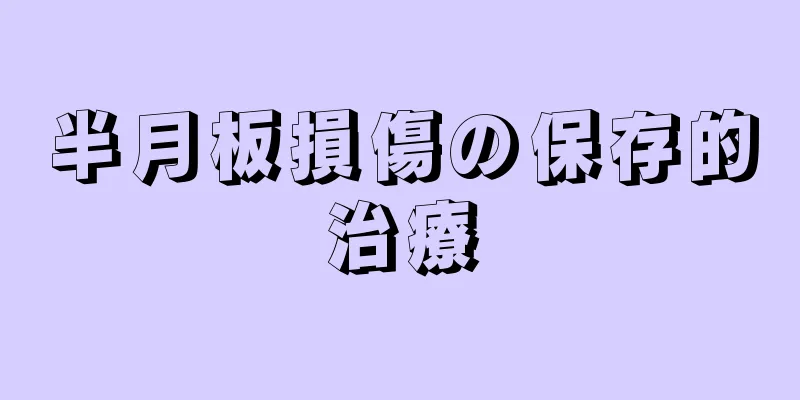 半月板損傷の保存的治療