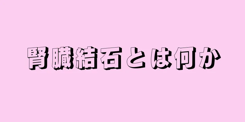 腎臓結石とは何か