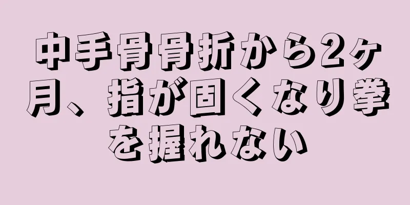 中手骨骨折から2ヶ月、指が固くなり拳を握れない
