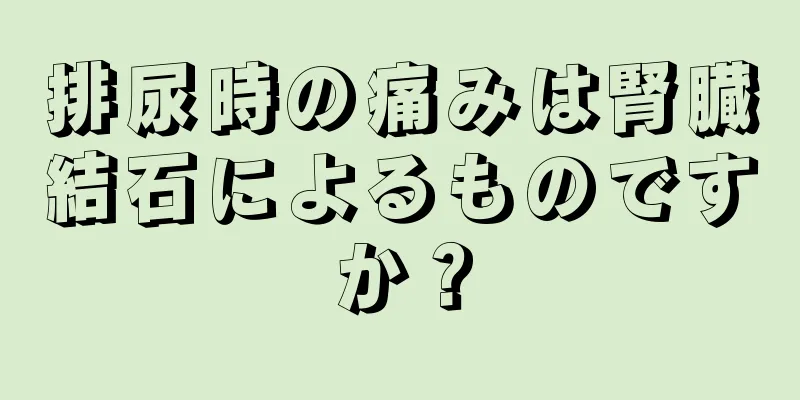 排尿時の痛みは腎臓結石によるものですか？