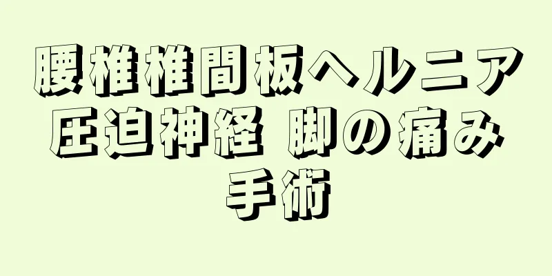 腰椎椎間板ヘルニア 圧迫神経 脚の痛み 手術