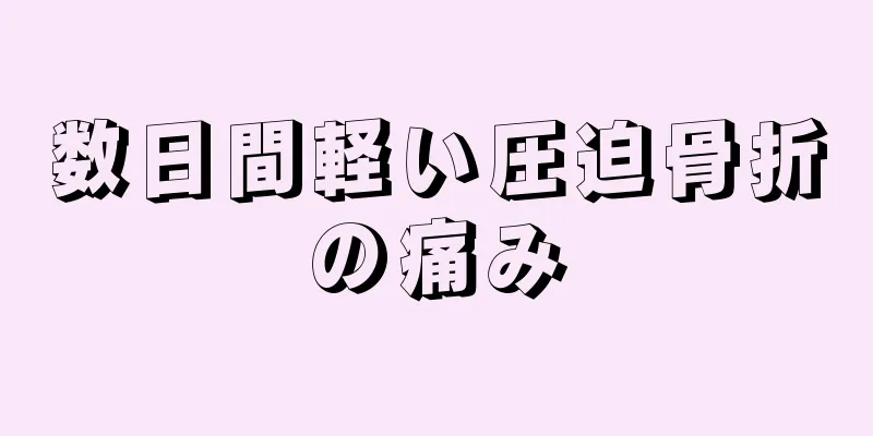 数日間軽い圧迫骨折の痛み