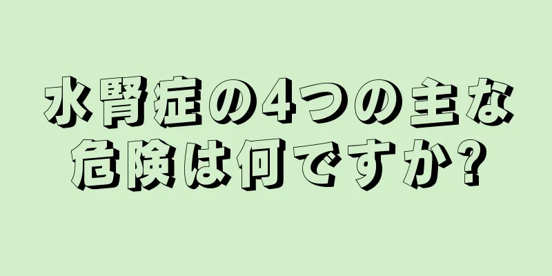 水腎症の4つの主な危険は何ですか?