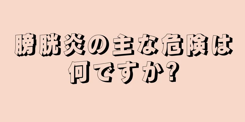 膀胱炎の主な危険は何ですか?