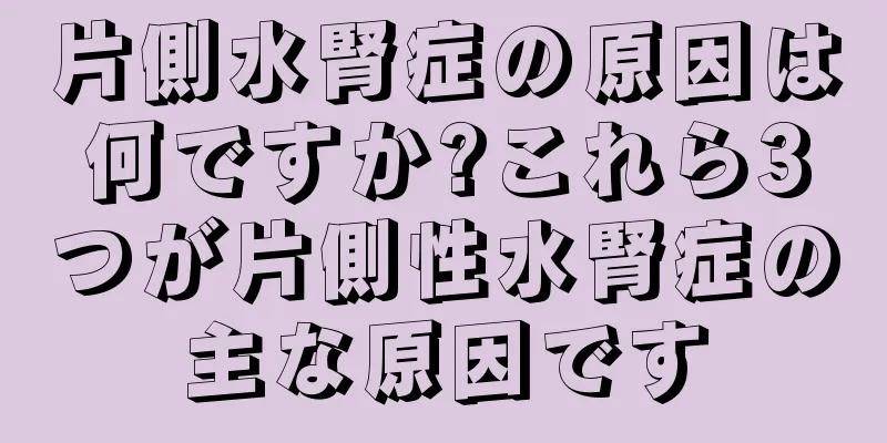 片側水腎症の原因は何ですか?これら3つが片側性水腎症の主な原因です