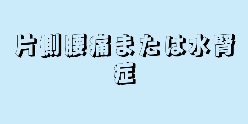 片側腰痛または水腎症