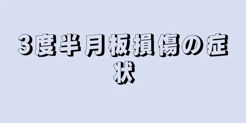 3度半月板損傷の症状