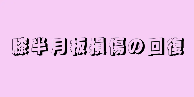 膝半月板損傷の回復