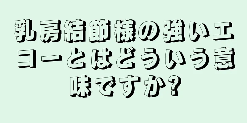 乳房結節様の強いエコーとはどういう意味ですか?