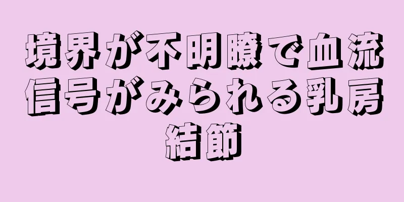 境界が不明瞭で血流信号がみられる乳房結節