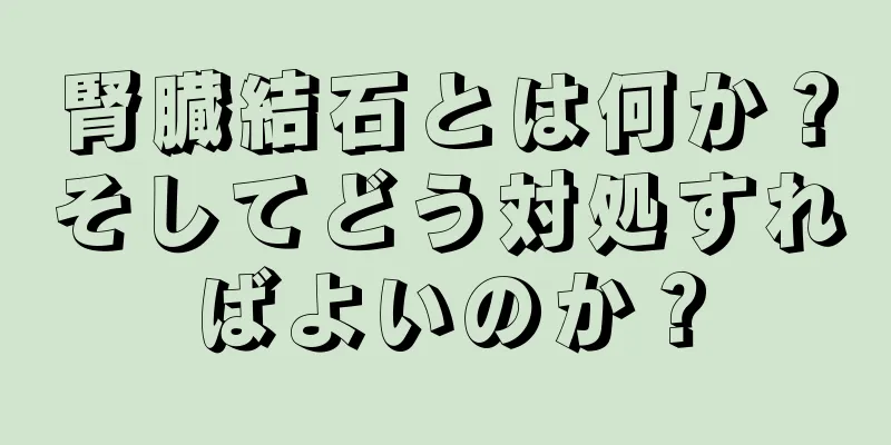 腎臓結石とは何か？そしてどう対処すればよいのか？
