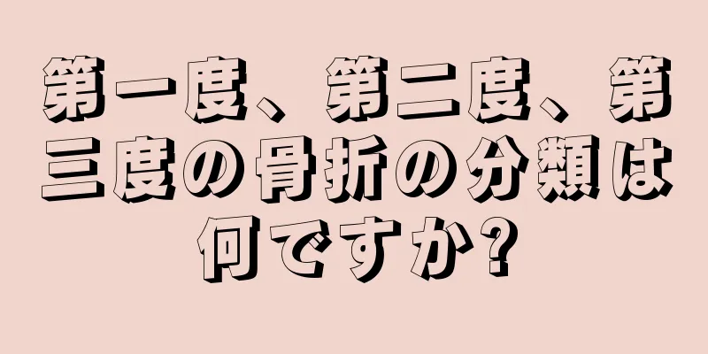 第一度、第二度、第三度の骨折の分類は何ですか?