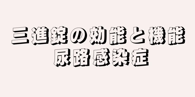 三進錠の効能と機能 尿路感染症