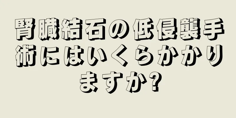 腎臓結石の低侵襲手術にはいくらかかりますか?
