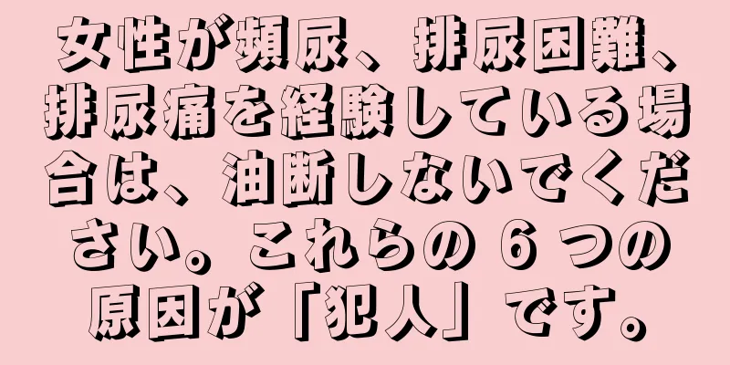 女性が頻尿、排尿困難、排尿痛を経験している場合は、油断しないでください。これらの 6 つの原因が「犯人」です。