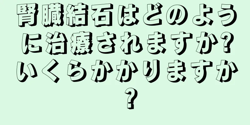 腎臓結石はどのように治療されますか?いくらかかりますか？