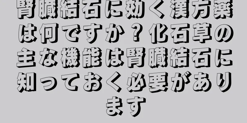 腎臓結石に効く漢方薬は何ですか？化石草の主な機能は腎臓結石に知っておく必要があります
