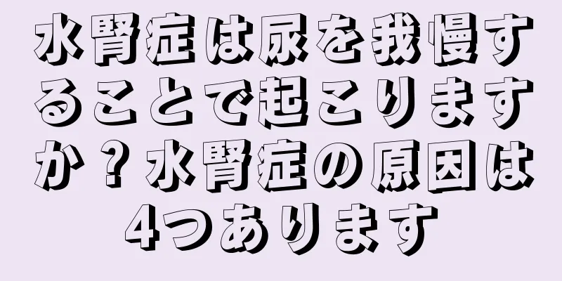 水腎症は尿を我慢することで起こりますか？水腎症の原因は4つあります