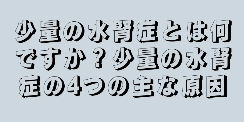 少量の水腎症とは何ですか？少量の水腎症の4つの主な原因