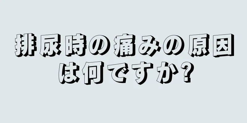 排尿時の痛みの原因は何ですか?