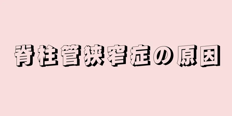 脊柱管狭窄症の原因
