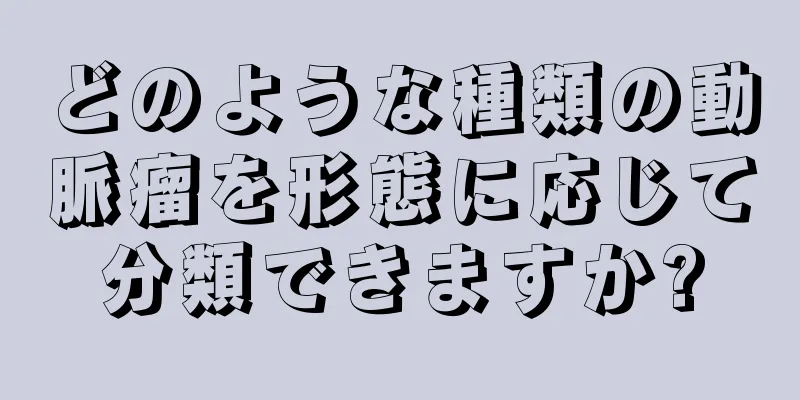 どのような種類の動脈瘤を形態に応じて分類できますか?