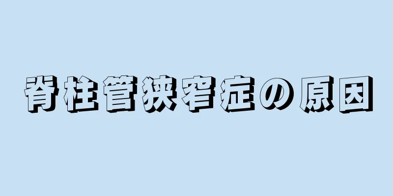 脊柱管狭窄症の原因
