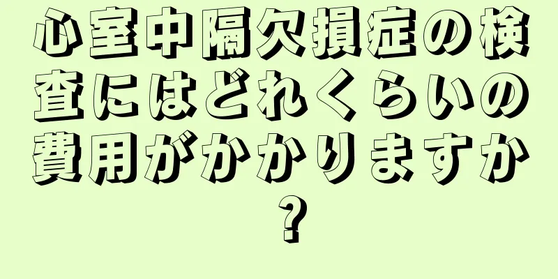 心室中隔欠損症の検査にはどれくらいの費用がかかりますか？