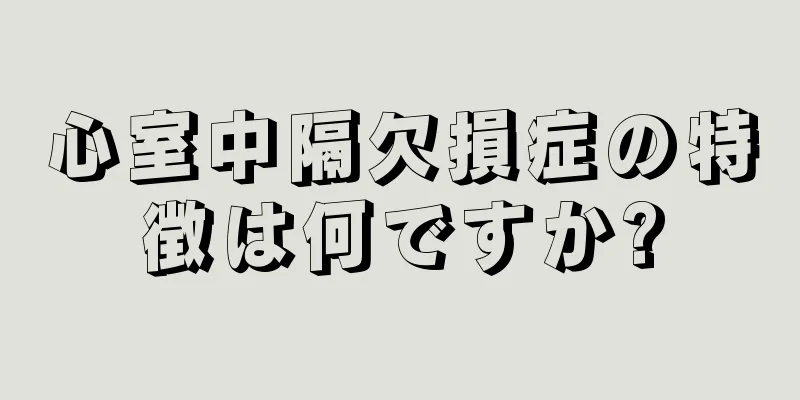 心室中隔欠損症の特徴は何ですか?
