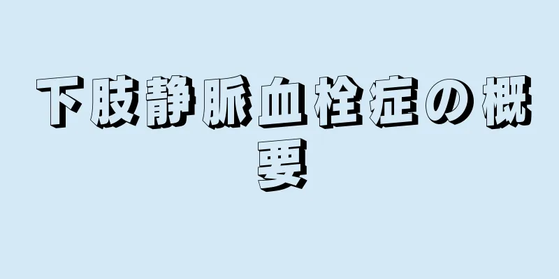 下肢静脈血栓症の概要