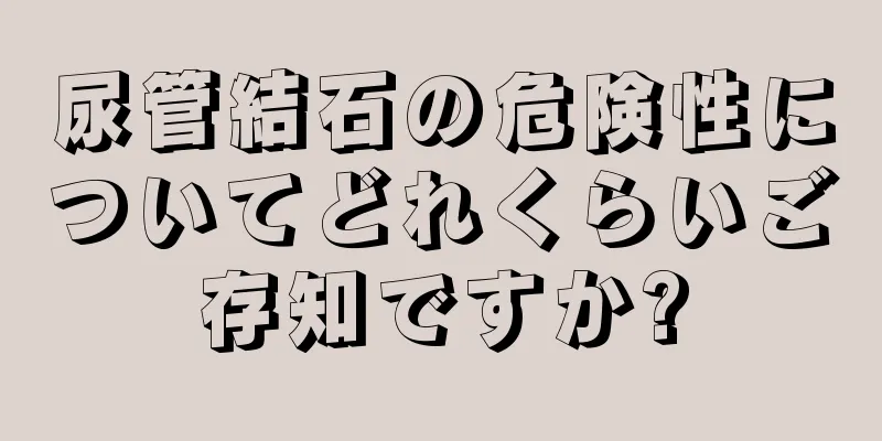 尿管結石の危険性についてどれくらいご存知ですか?