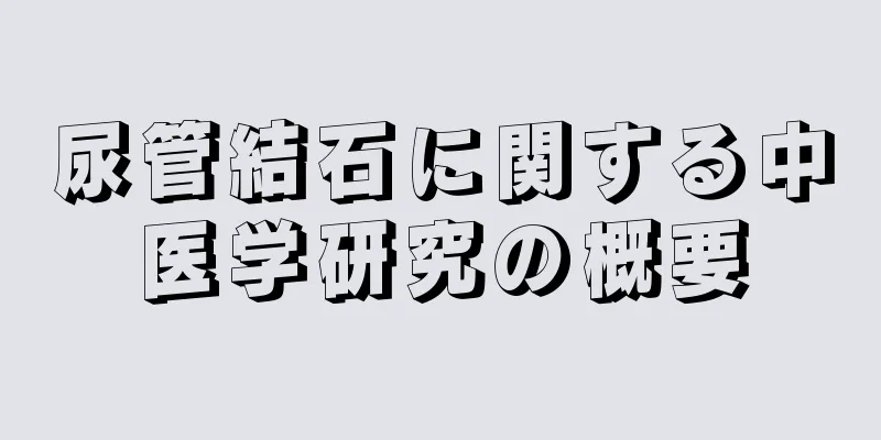 尿管結石に関する中医学研究の概要