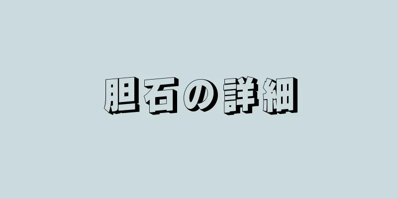 胆石の詳細