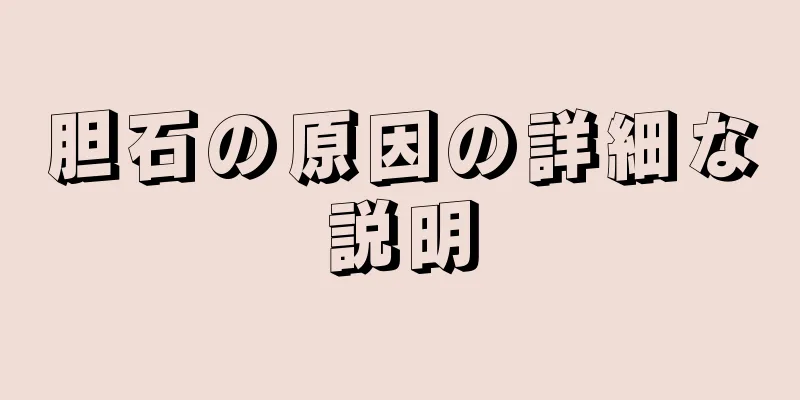 胆石の原因の詳細な説明