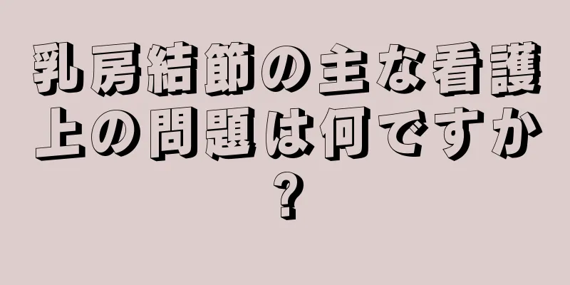 乳房結節の主な看護上の問題は何ですか?