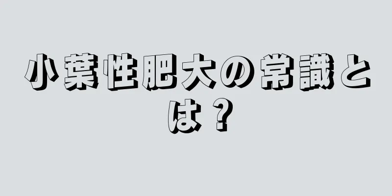 小葉性肥大の常識とは？